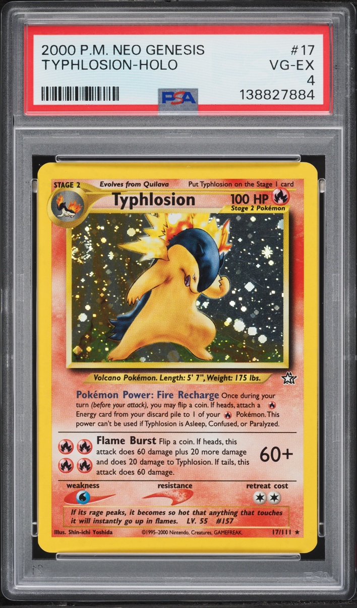 2000 Pokemon Neo Genesis Holo Typhlosion #17 PSA 4 VGEX