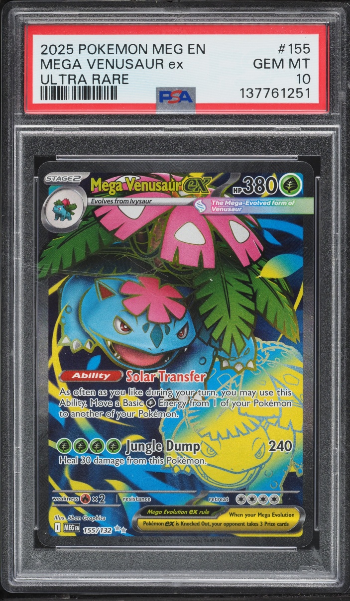 2025 Pokemon Mega Evolution Full Art Mega Venusaur ex #155 PSA 10 GEM MINT