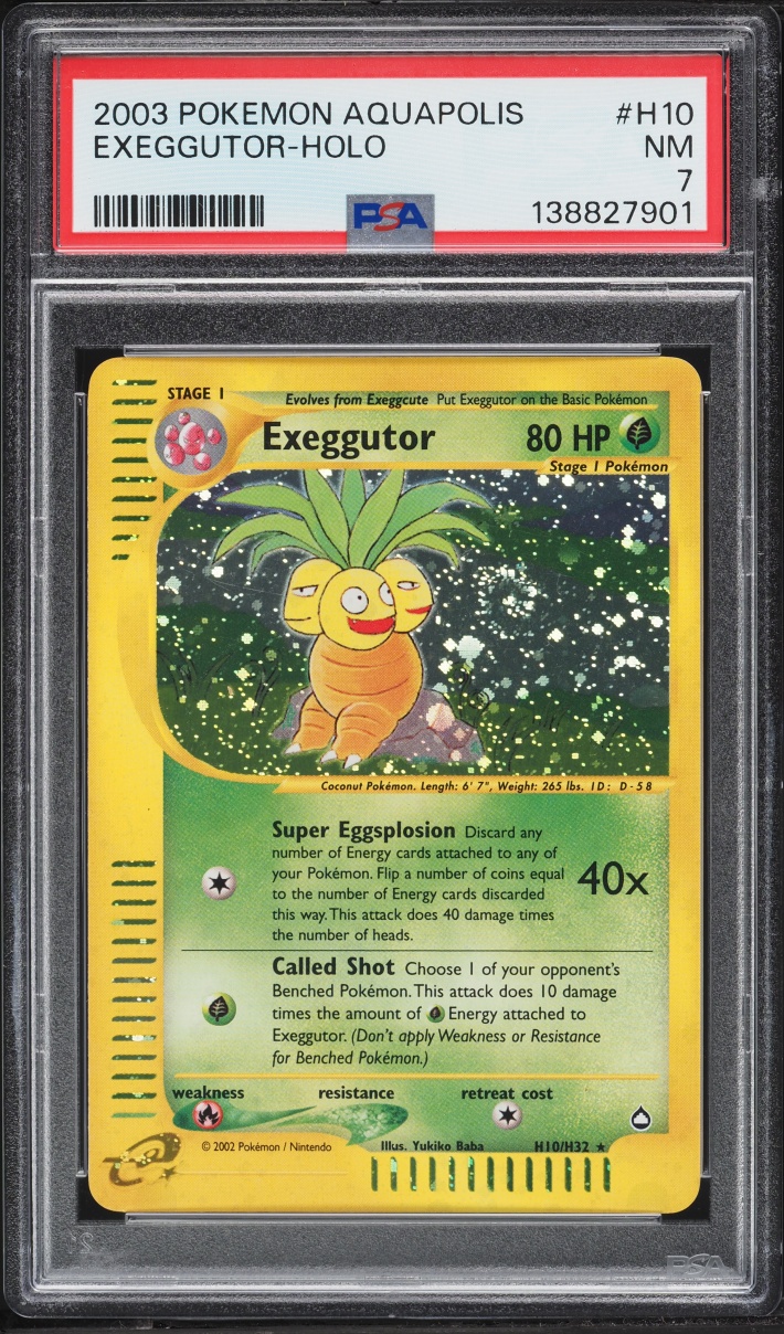 2003 Pokemon Aquapolis Holo Exeggutor #H10 PSA 7 NRMT