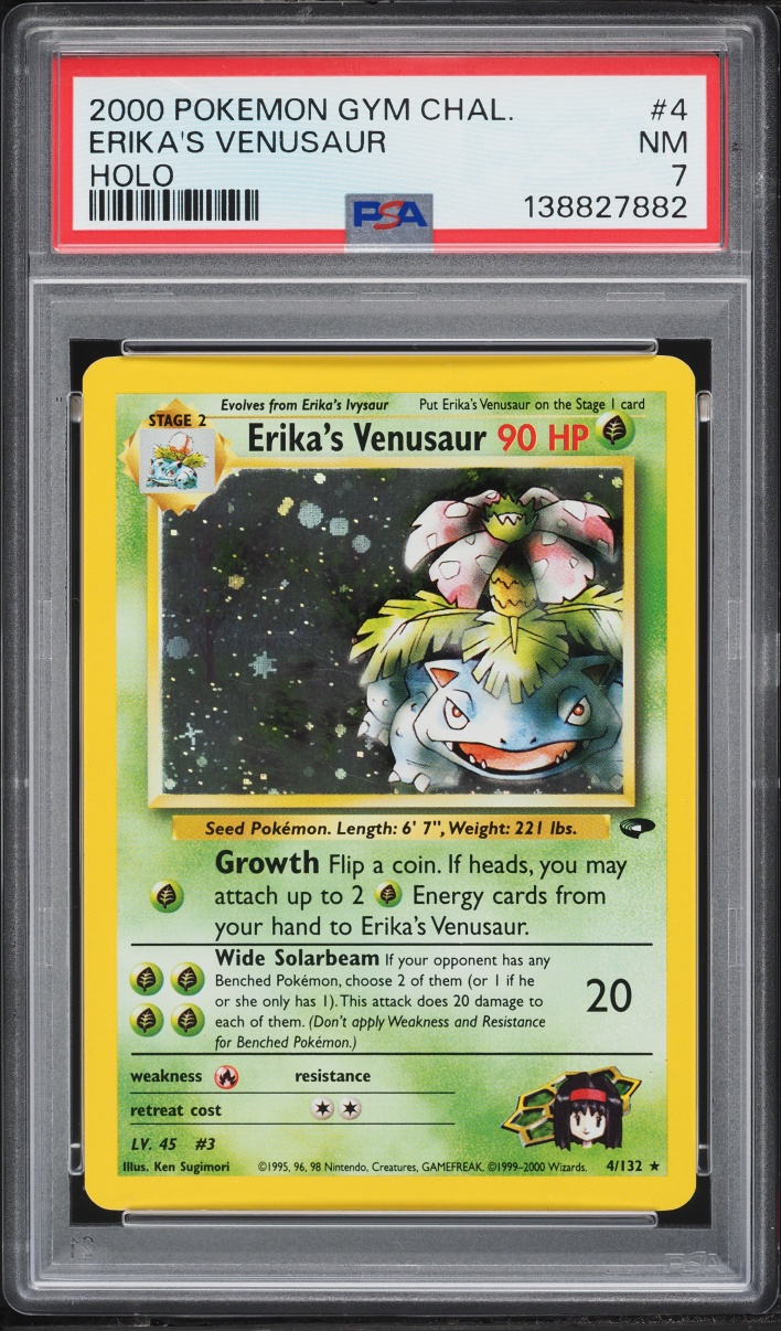 2000 Pokemon Gym Challenge Holo Erika's Venusaur #4 PSA 7 NRMT
