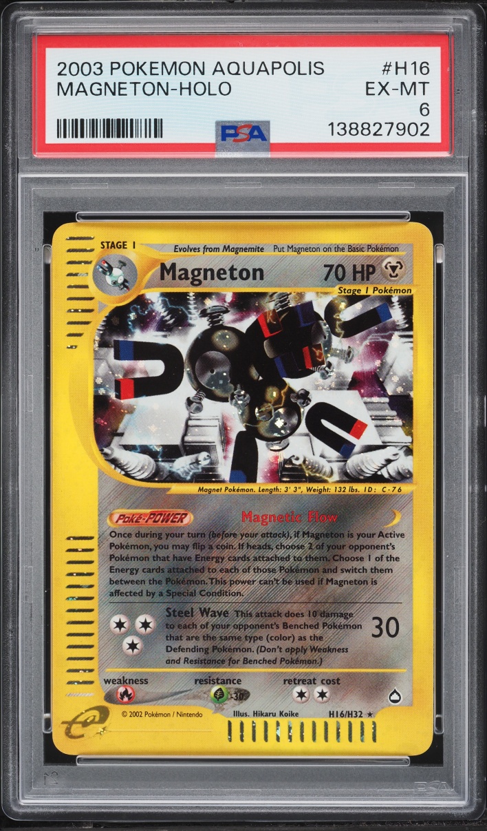 2003 Pokemon Aquapolis Holo Magneton #H16 PSA 6 EXMT