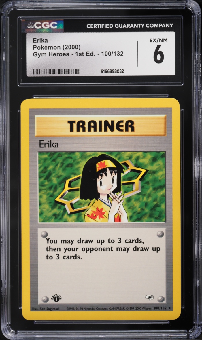 2000 Pokemon Gym Heroes 1st Edition Erika #100 CGC 6 EXMT