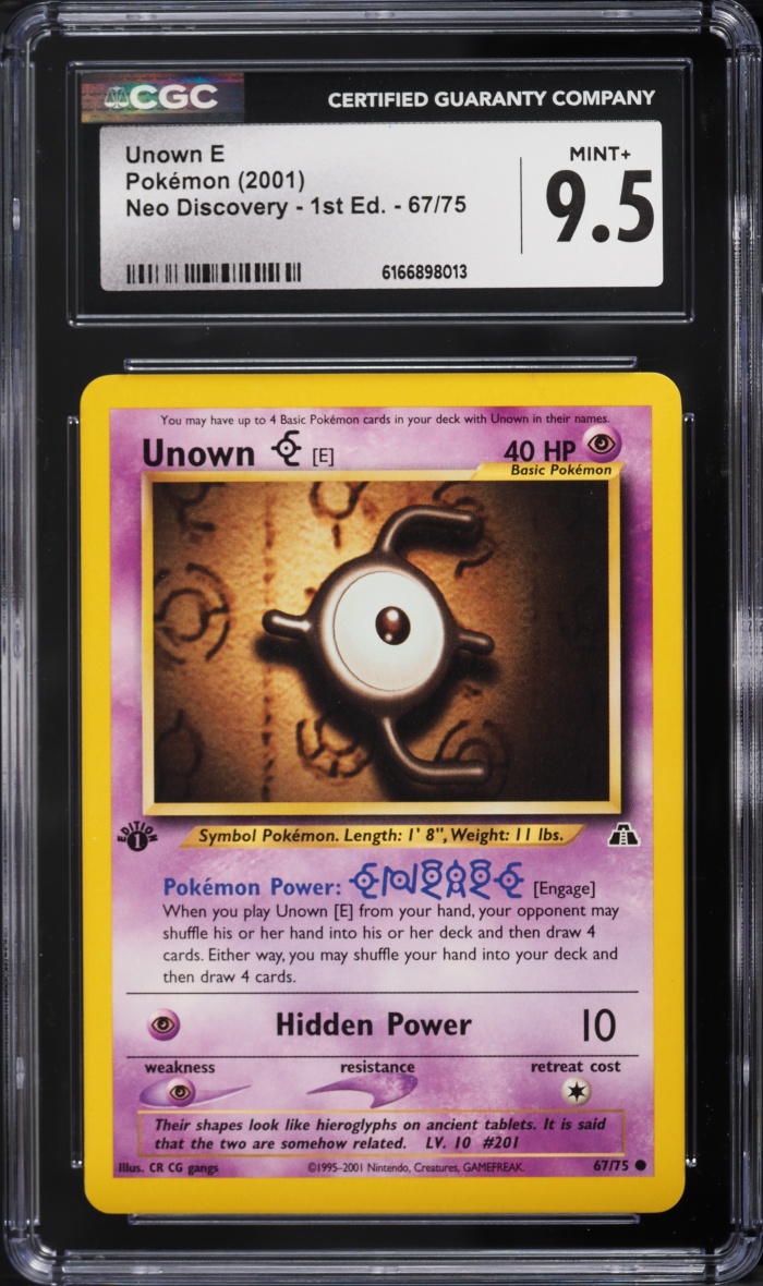 2001 Pokemon Neo Discovery 1st Edition Unown E #67 CGC 9.5 MINT+