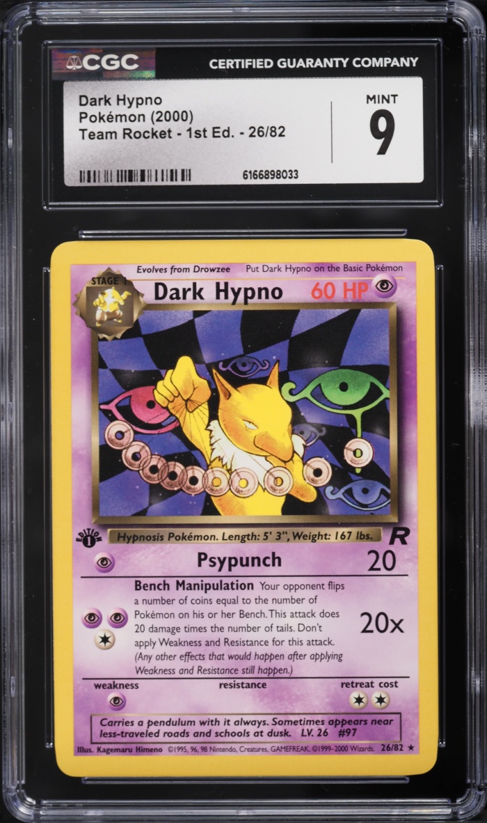 2000 Pokemon Team Rocket 1st Edition Dark Hypno #26 CGC 9 MINT