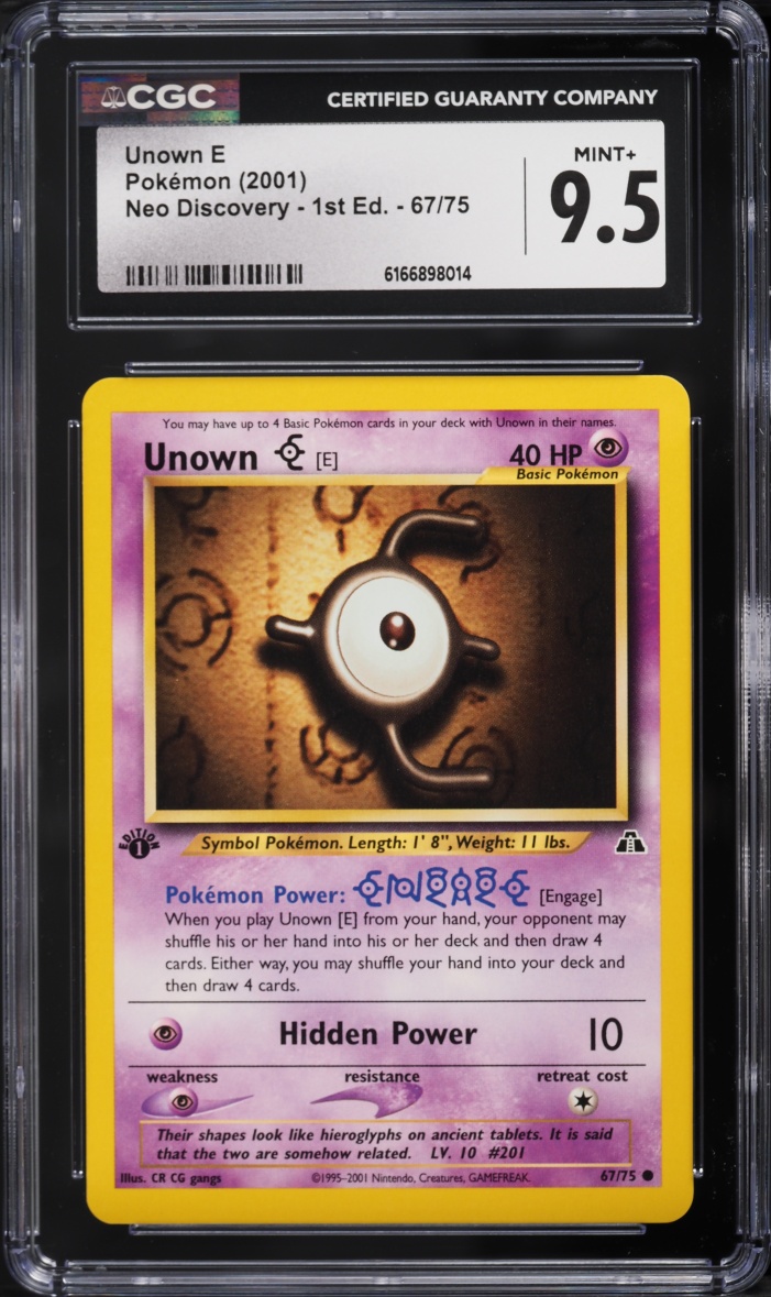 2001 Pokemon Neo Discovery 1st Edition Unown E #67 CGC 9.5 MINT+