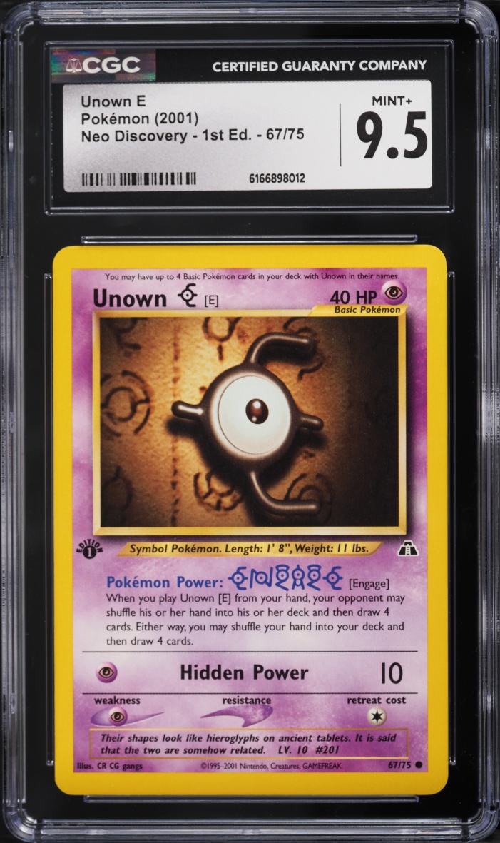 2001 Pokemon Neo Discovery 1st Edition Unown E #67 CGC 9.5 MINT+