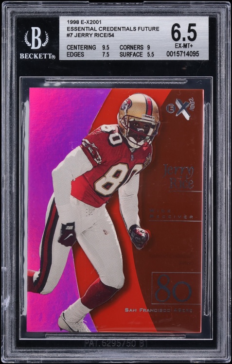 1998 Skybox E-X2001 Essential Credentials Future Jerry Rice /54 #7 BGS 6.5 EXMT+