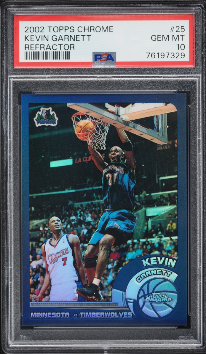 2002 Topps Chrome Refractor Kevin Garnett #25 PSA 10 GEM MINT - Photo 1