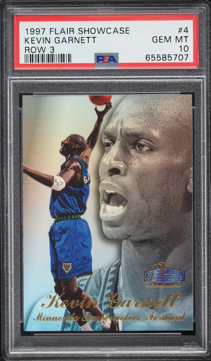 1997 Flair Showcase Row 3 Kevin Garnett #4 PSA 10 GEM MINT - Photo 1