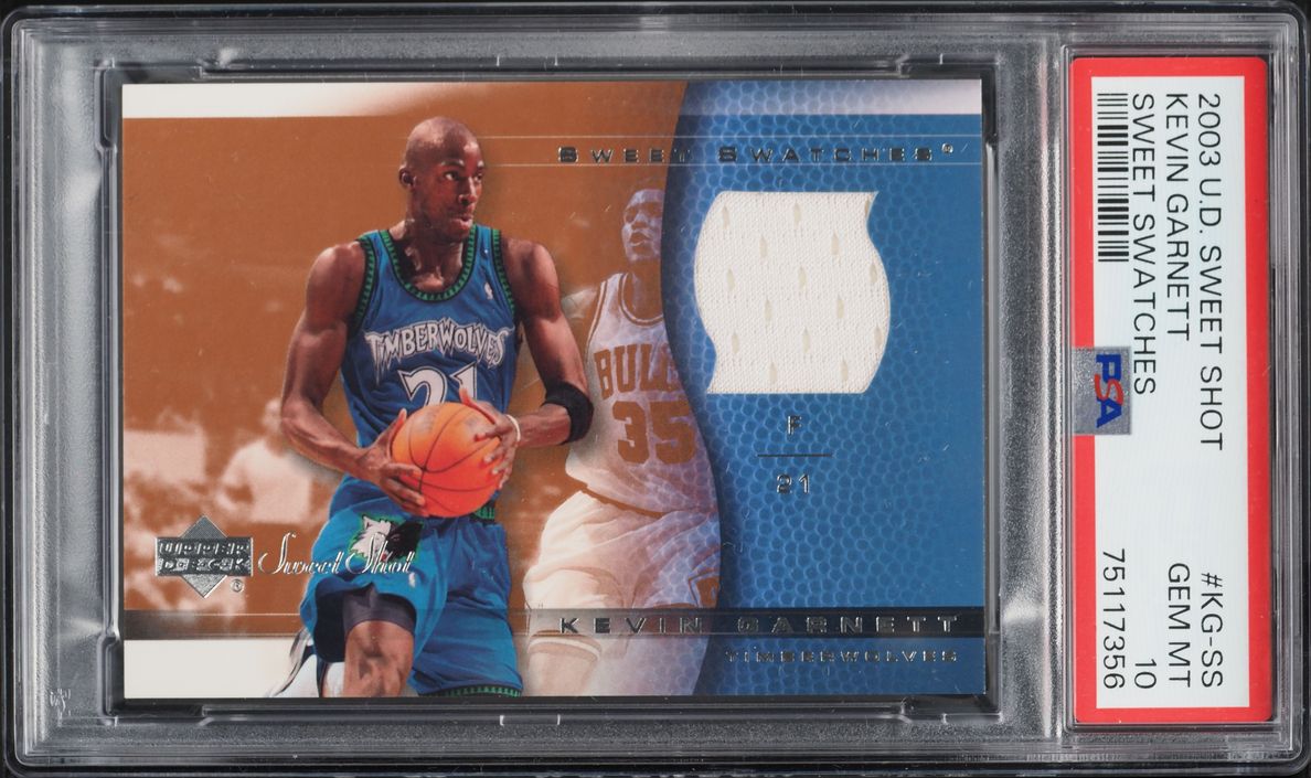 2003 Upper Deck Sweet Shot Swatches Kevin Garnett PATCH #KG-SS PSA 10 GEM MINT - Photo 1