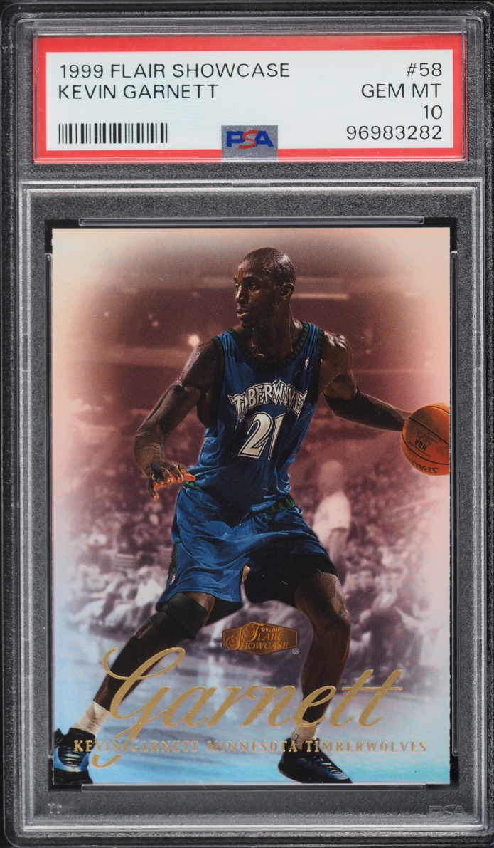 1999 Flair Showcase Kevin Garnett #58 PSA 10 GEM MINT - Photo 1
