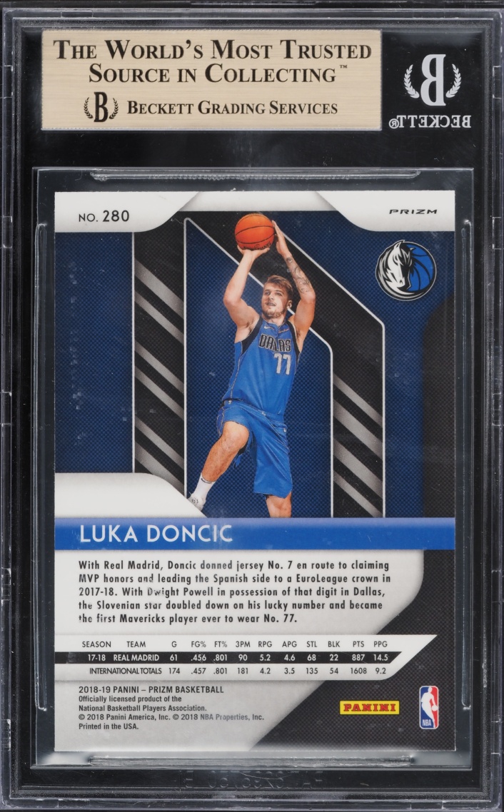 2018 Panini Prizm Purple Wave Luka Doncic ROOKIE #280 BGS 9.5 GEM MINT - Photo 2