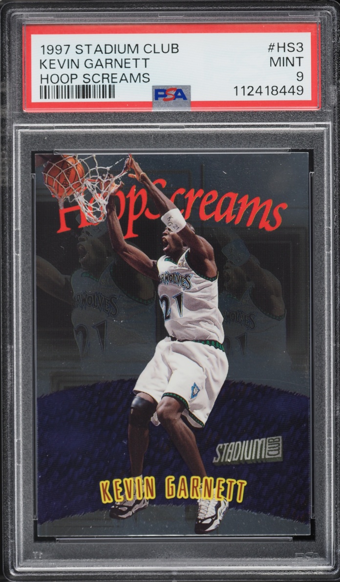 1997 Stadium Club Hoop Screams Kevin Garnett #HS3 PSA 9 MINT - Photo 1