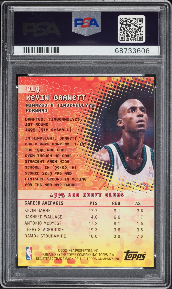 2000 Topps Quantum Leaps Kevin Garnett #QL9 PSA 10 GEM MINT - Photo 2