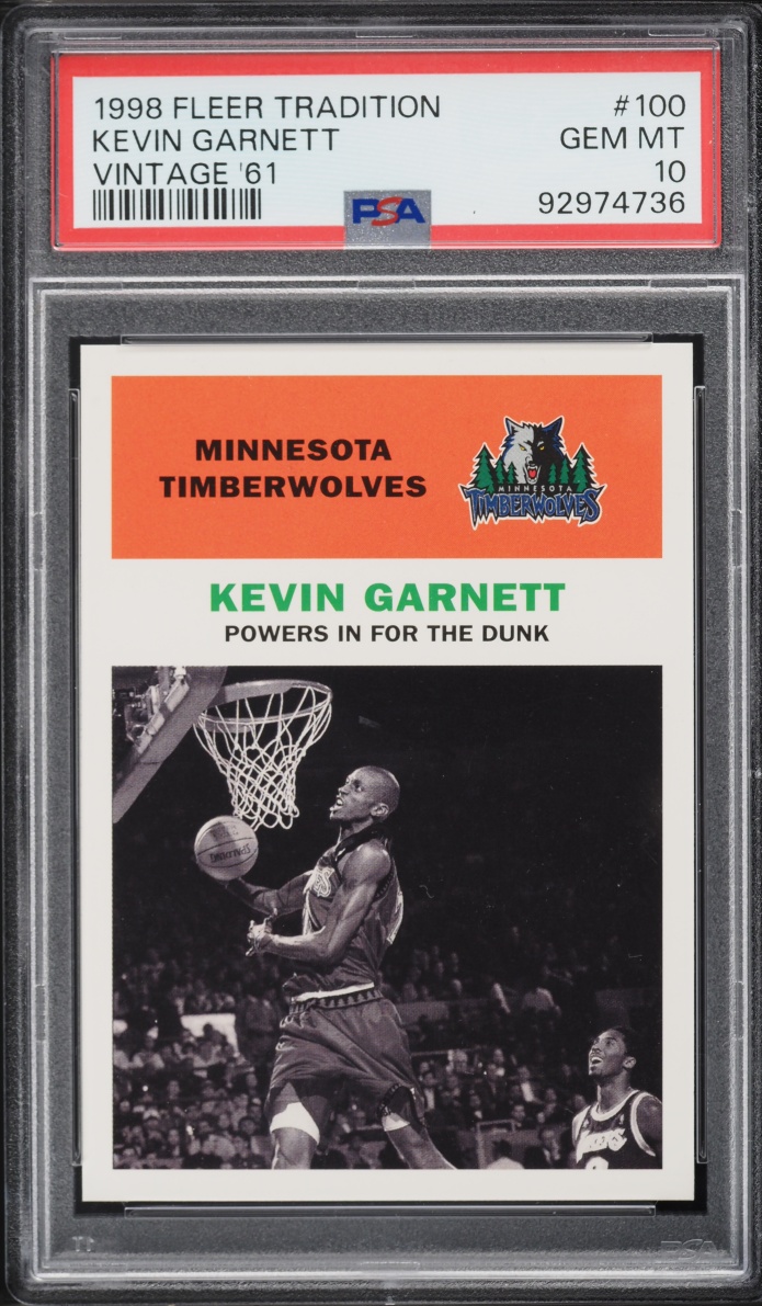 1998 Fleer Tradition Vintage '61 Kevin Garnett #100 PSA 10 GEM MINT - Photo 1