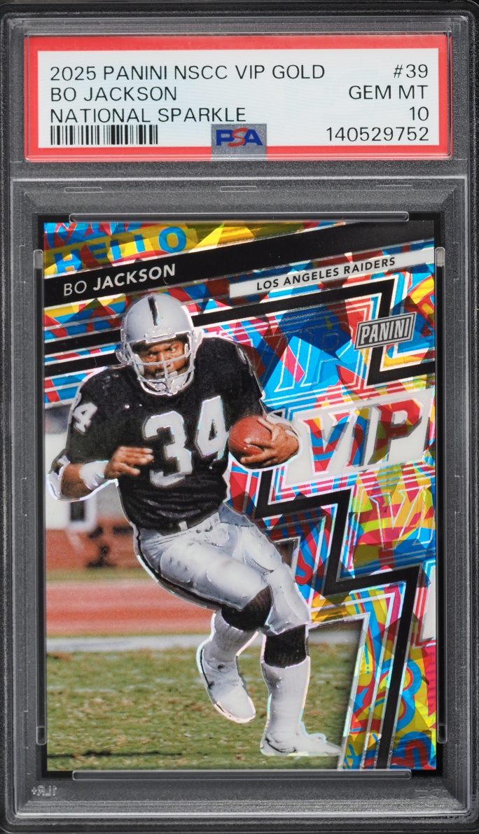 2025 Panini NSCC VIP Gold National Sparkle Bo Jackson /45 #39 PSA 10 GEM MINT - Photo 1