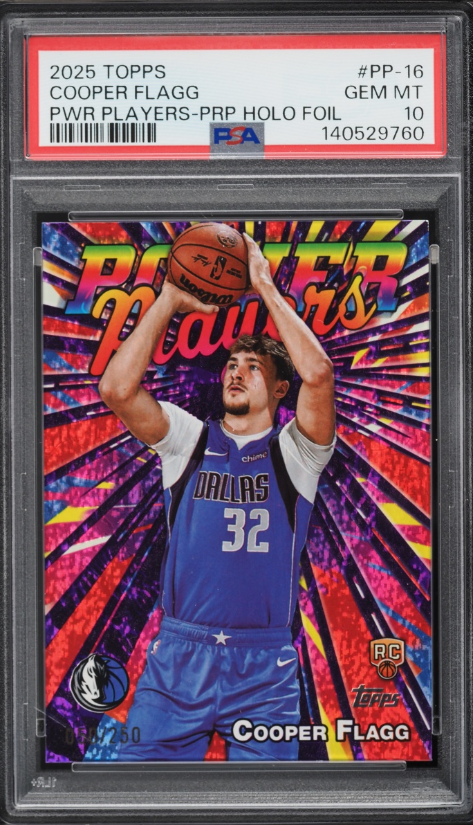 2025 Topps Power Players Purple Holo Foil Cooper Flagg ROOKIE /250 #PP-16 PSA 10 GEM MINT - Photo 1