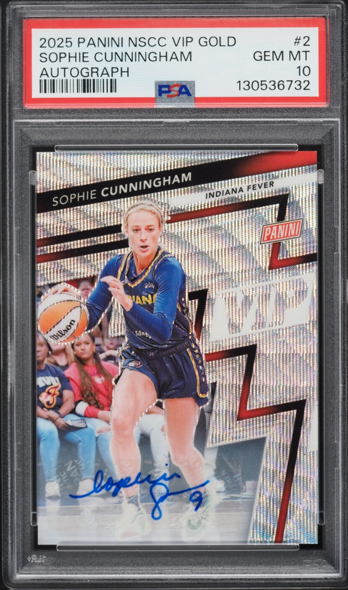 2025 Panini NSCC VIP Gold Sophie Cunningham AUTO /25 #2 PSA 10 GEM MINT - Photo 1