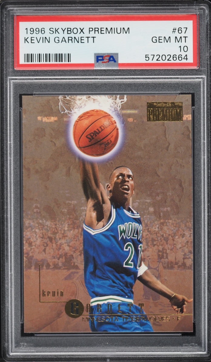 1996 Skybox Premium Kevin Garnett #67 PSA 10 GEM MINT - Photo 1