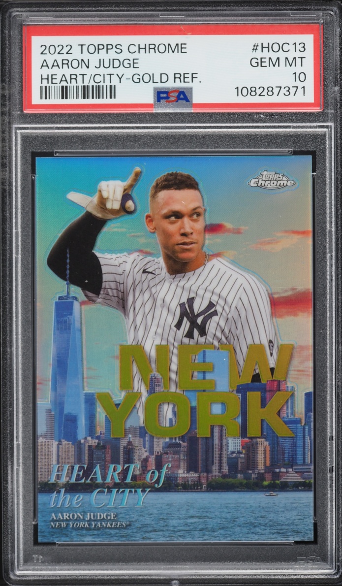 2022 Topps Chrome Heart Of The City Gold Refractor Aaron Judge /50 #HOC-13 PSA 10 GEM MINT - Photo 1