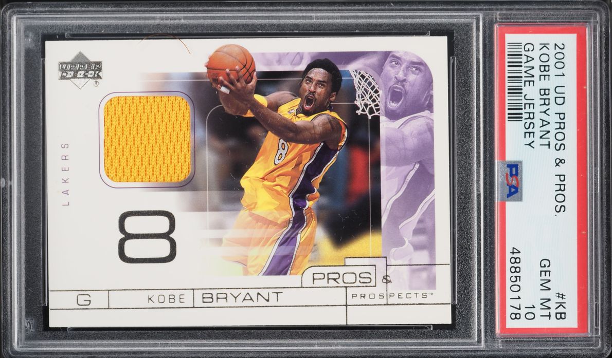 2001 Upper Deck Pros & Prospects Kobe Bryant PATCH #KB PSA 10 GEM MINT - Photo 1