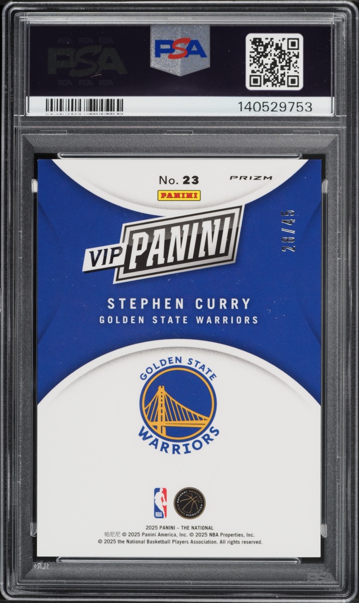 2025 Panini NSCC VIP Gold Sparkle Stephen Curry /45 #23 PSA 10 GEM MINT - Photo 2