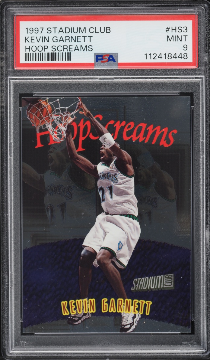1997 Stadium Club Hoop Screams Kevin Garnett #HS3 PSA 9 MINT - Photo 1