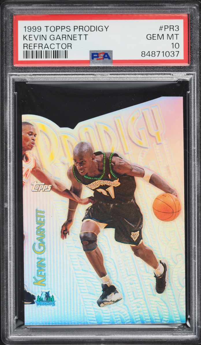 1999 Topps Prodigy Refractor Die-Cut Kevin Garnett #PR3 PSA 10 GEM MINT - Photo 1