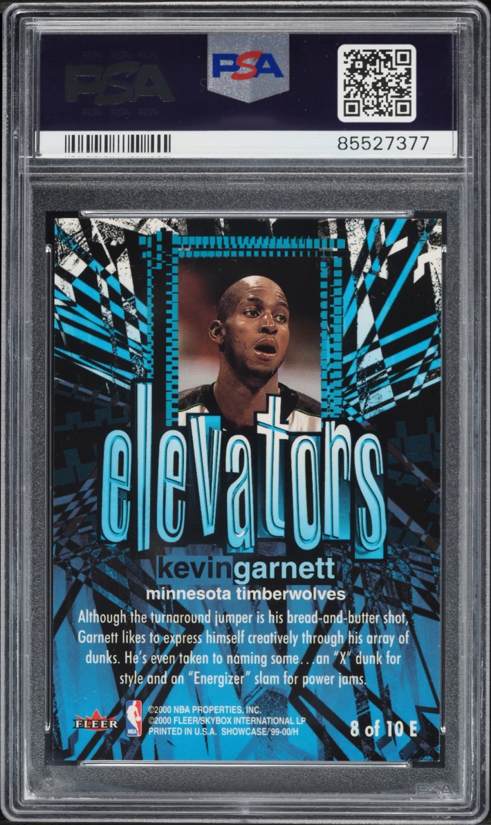 1999 Flair Showcase Elevators Kevin Garnett #8 PSA 10 GEM MINT - Photo 2