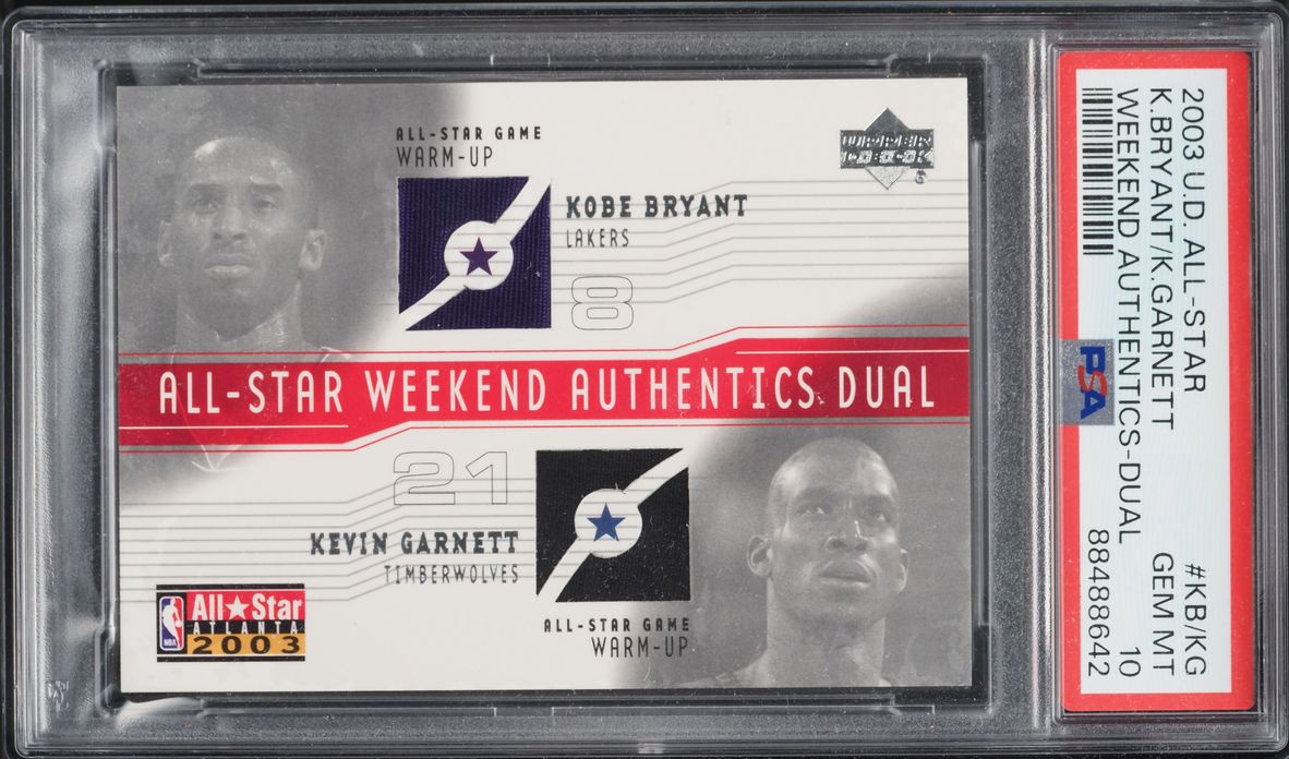 2003 Upper Deck All-Star Weekend Kobe Bryant Kevin Garnett PATCH #AS-KB/KG PSA 10 GEM MINT - Photo 1