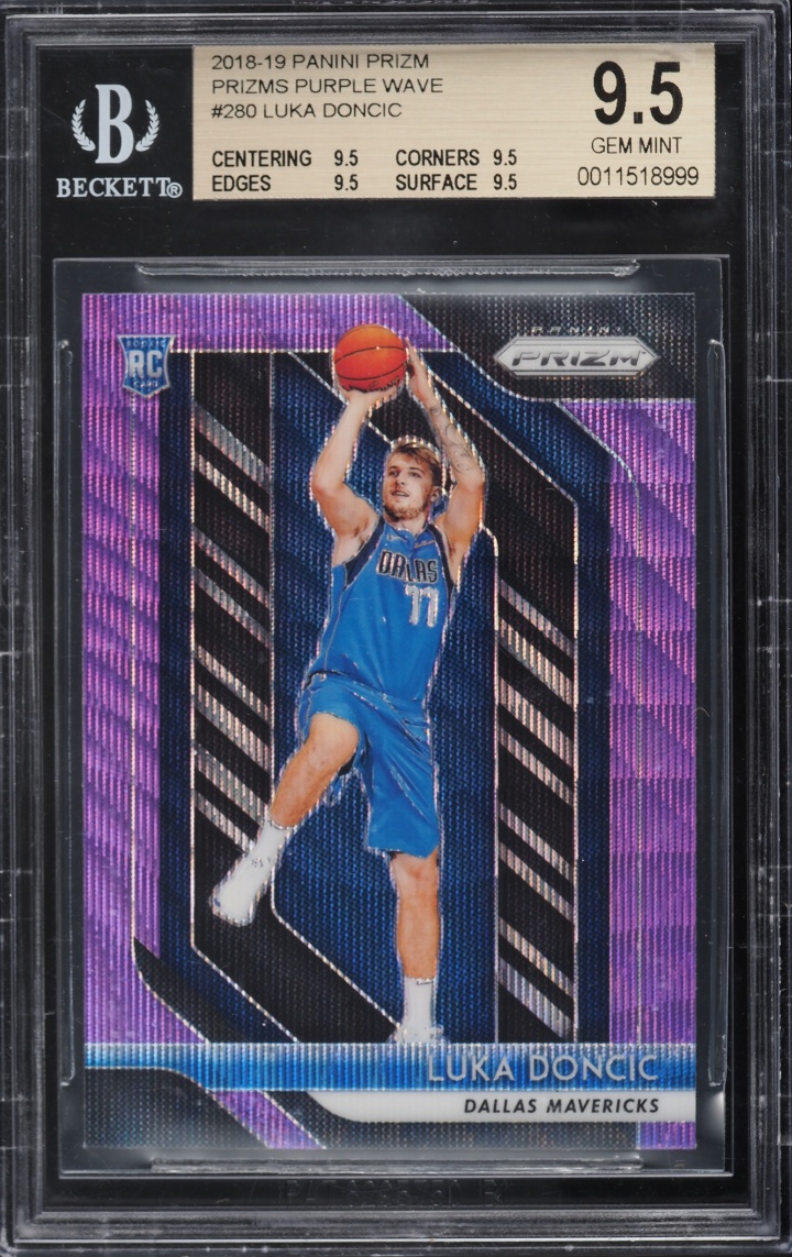 2018 Panini Prizm Purple Wave Luka Doncic ROOKIE #280 BGS 9.5 GEM MINT - Photo 1