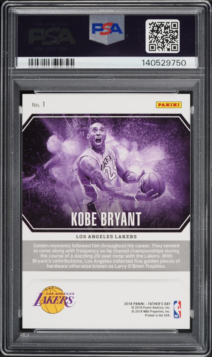 2018 Panini Father's Day Collection Kobe Bryant /399 #1 PSA 10 GEM MINT - Photo 2