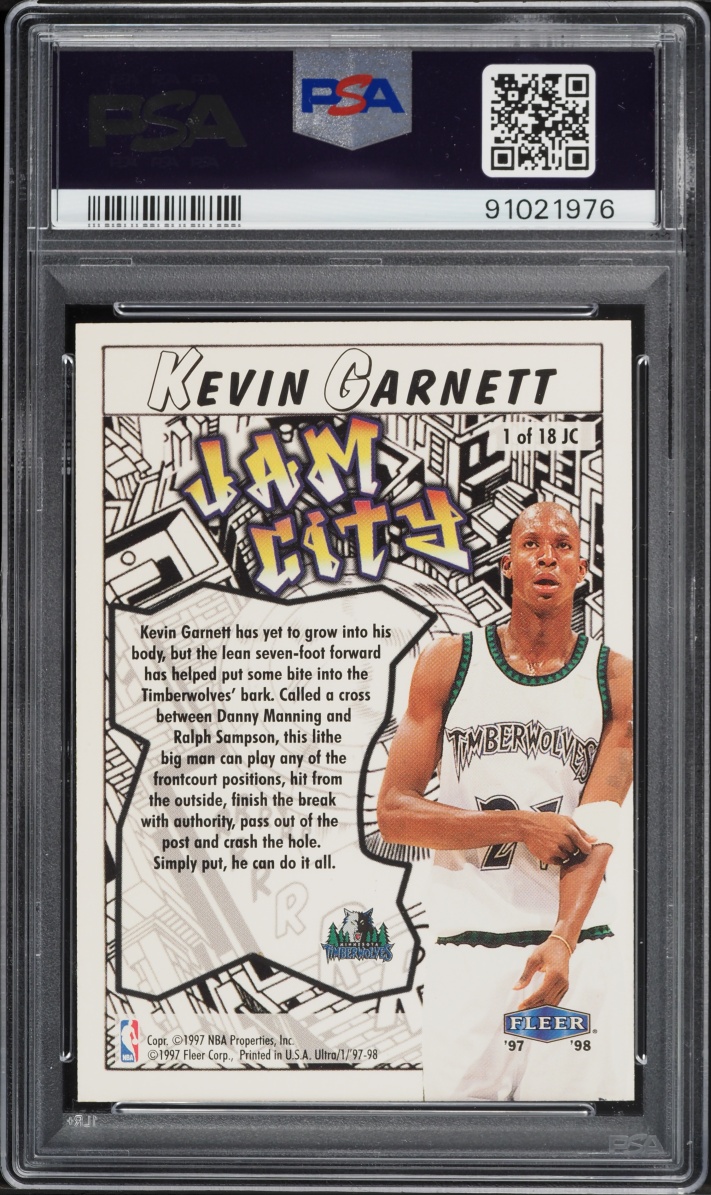 1997 Ultra Jam City Kevin Garnett #1 PSA 10 GEM MINT - Photo 2