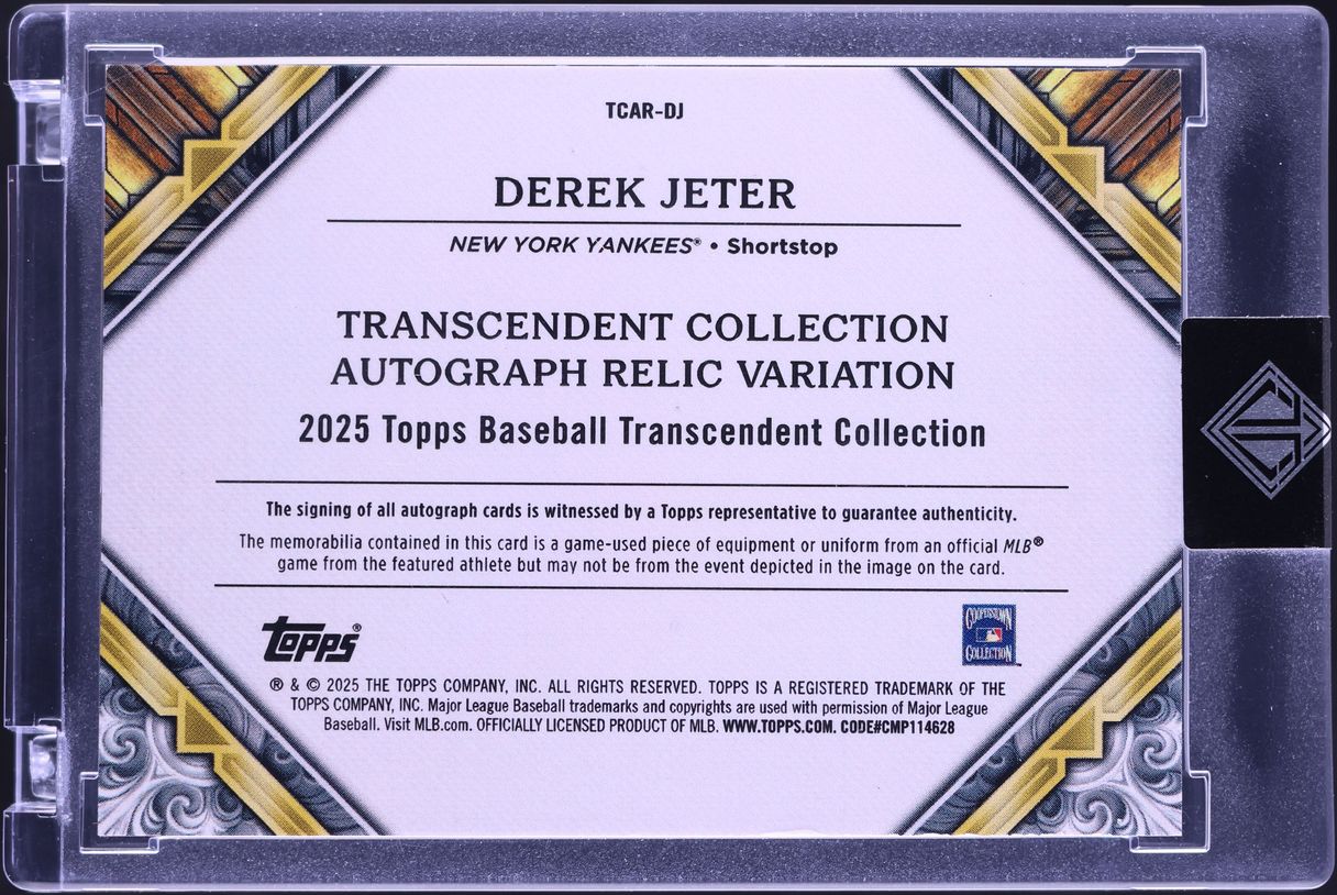 2025 Topps Transcendent Collection Blue Derek Jeter PATCH AUTO 10/10 #TCAR-DJ