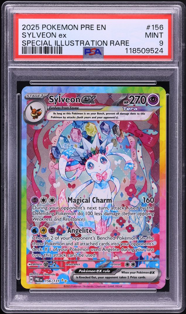 2025 Pokemon Scarlet & Violet Prismatic Evolutions SIR Sylveon Ex #156 PSA 9 MINT