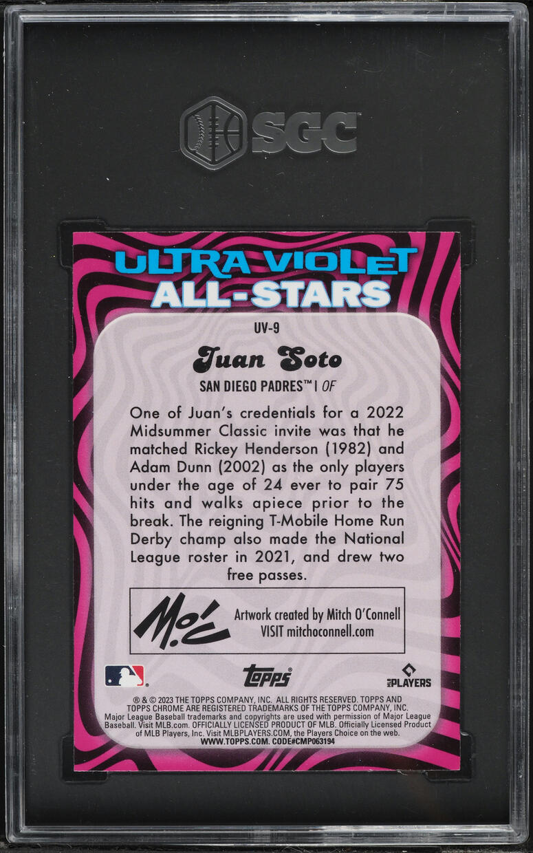 2023 Topps Chrome Ultra Violet All-Stars Juan Soto #UV-9 SGC 10 GEM MINT