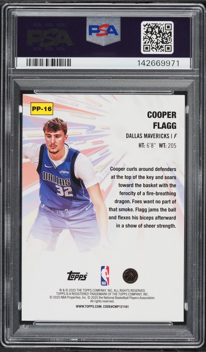 2025 Topps Power Players Cooper Flagg ROOKIE #PP-16 PSA 10 GEM MINT