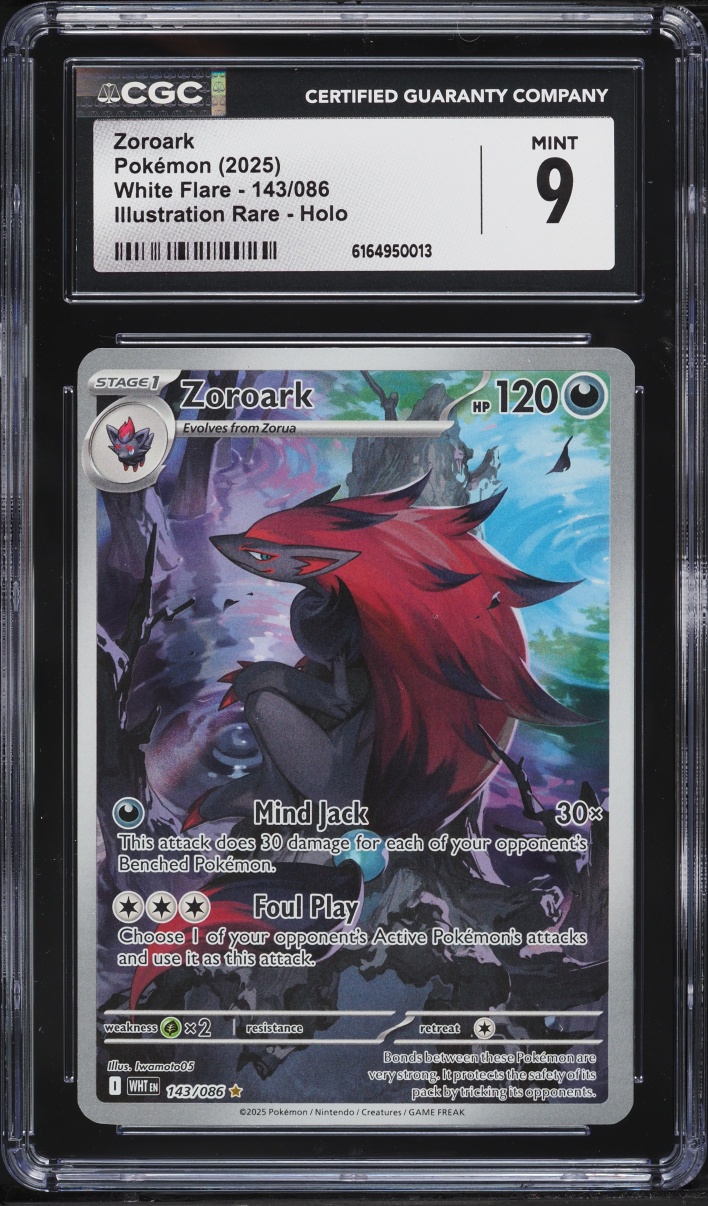 2025 Pokemon Scarlet & Violet White Flare IR Zoroark #143 CGC 9 MINT
