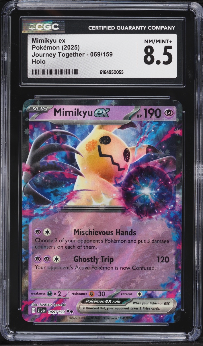 2025 Pokemon Scarlet & Violet Journey Together Holo Mimikyu EX #69 CGC 8.5 NM-MT+