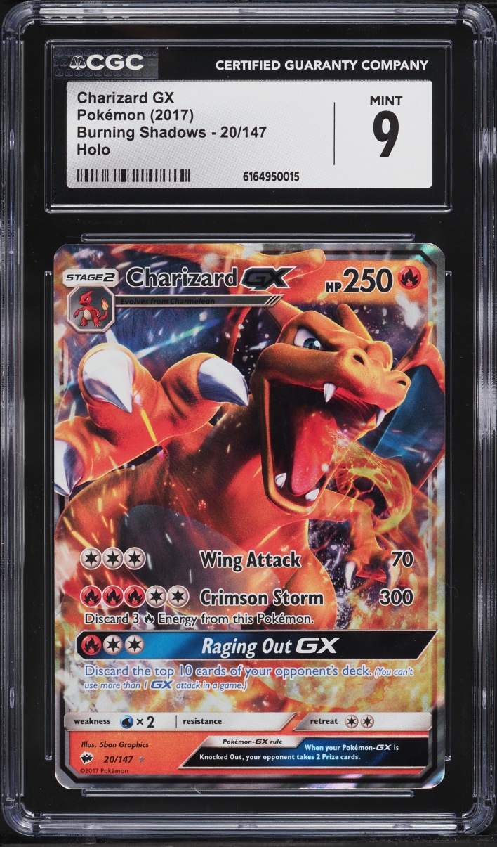 2017 Pokemon Sun & Moon Burning Shadows Alt Art Charizard GX #20 CGC 9 MINT