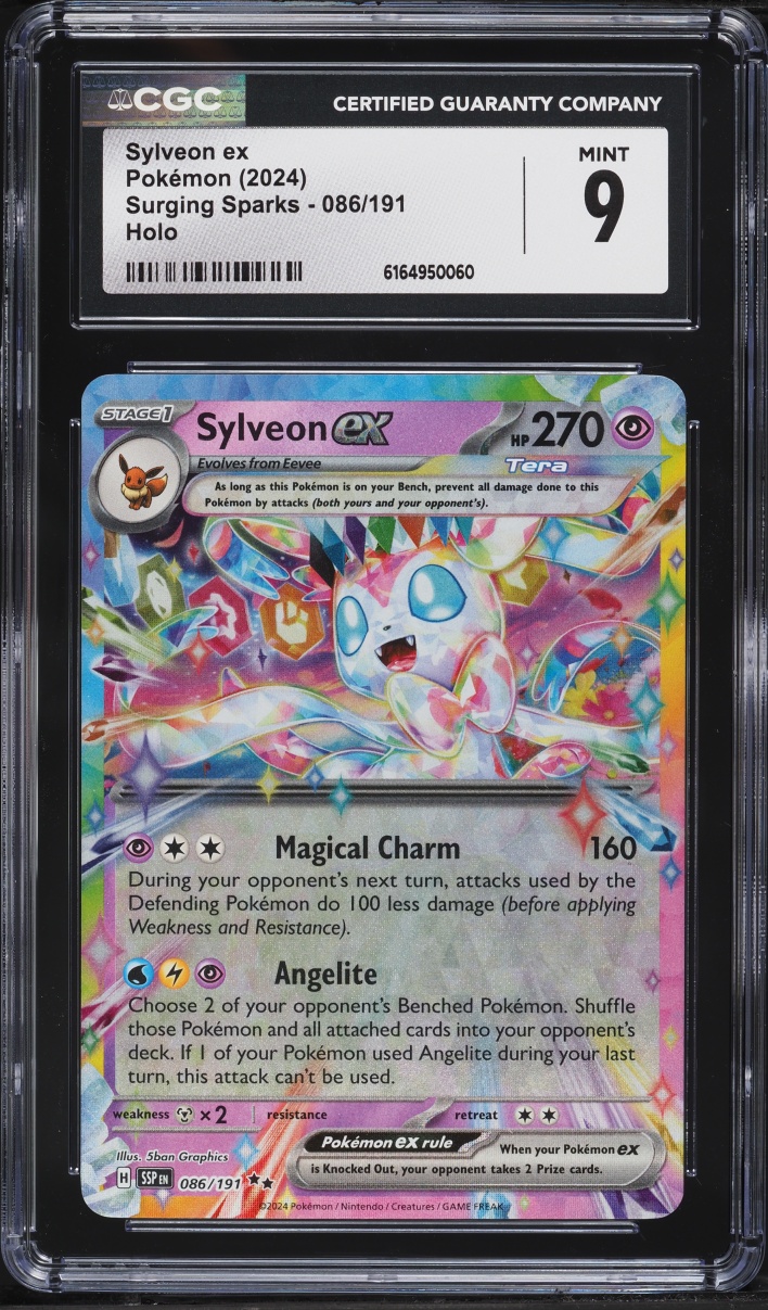 2024 Pokemon Scarlet & Violet Surging Sparks Holo Sylveon ex #86 CGC 9 MINT