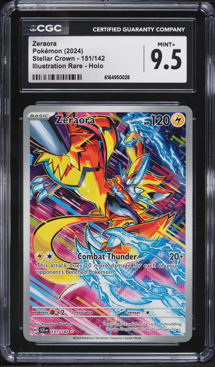 2024 Pokemon Scarlet & Violet Stellar Crown IR Zeraora #151 CGC 9.5 MINT+