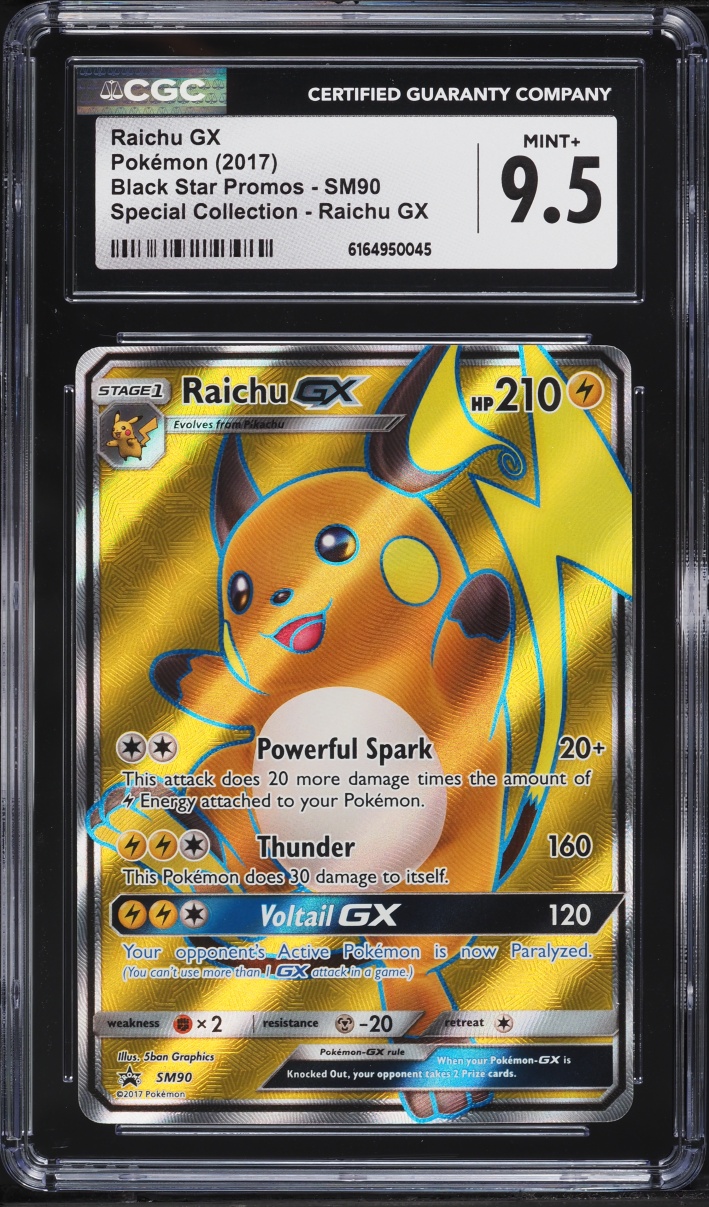 2017 Pokemon Sun & Moon Promo Special Collection Full Art Raichu GX #SM90 CGC 9.5 MINT+