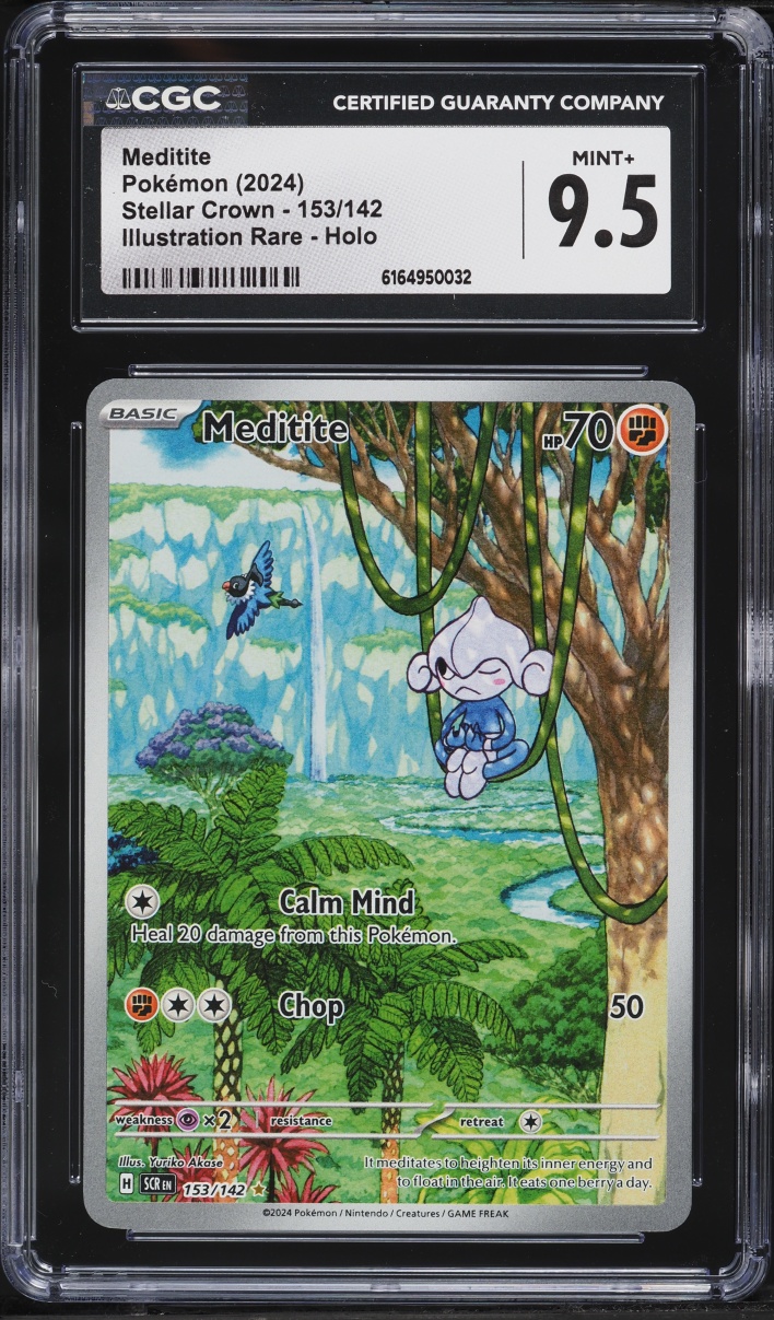 2024 Pokemon Scarlet & Violet Stellar Crown IR Meditite #153 CGC 9.5 MINT+