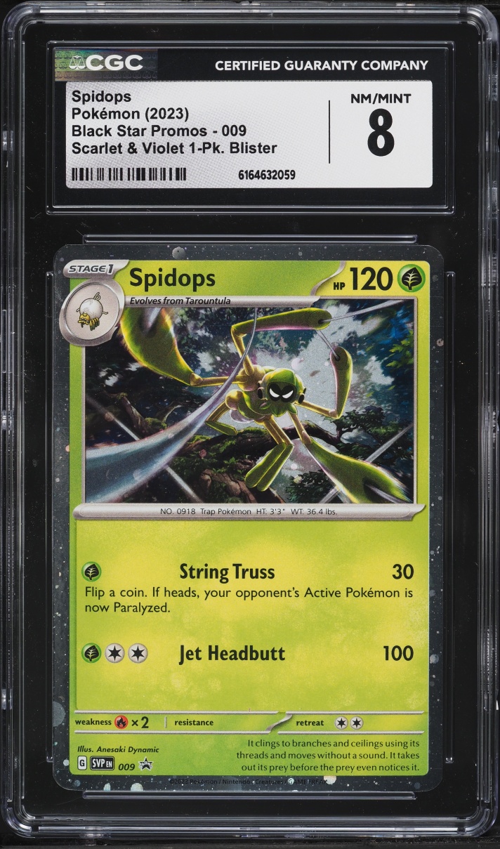 2023 Pokemon Scarlet & Violet Black Star Promo Spidops #9 CGC 8 NM-MT