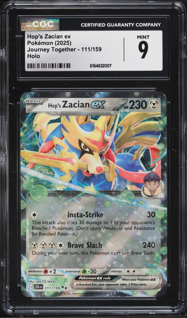 2025 Pokemon Scarlet & Violet Journey Together Holo Hop's Zacian ex #111 CGC 9 MINT