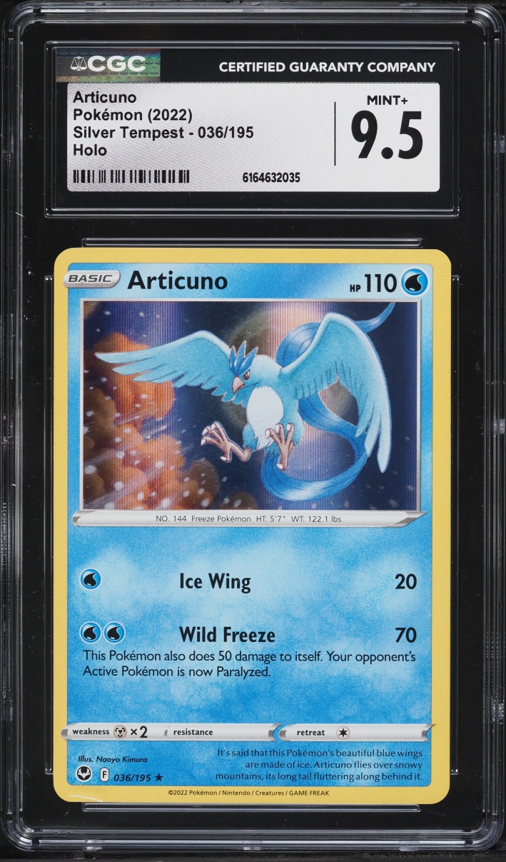 2022 Pokemon Sword & Shield Silver Tempest Holo Articuno #36 CGC 9.5 MINT+