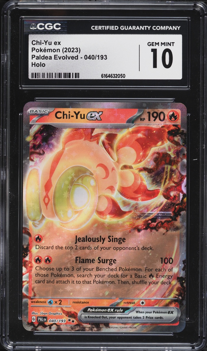 2023 Pokemon Scarlet & Violet Paldea Evolved Holo Chi-Yu ex #40 CGC 10 GEM MINT