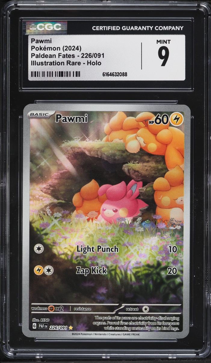 2024 Pokemon Scarlet & Violet Paldean Fates IR Pawmi #226 CGC 9 MINT