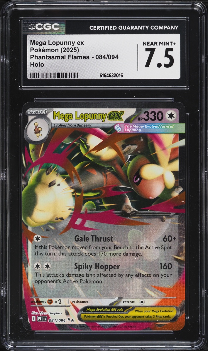 2025 Pokemon Mega Evolution Phantasmal Flames Holo Mega Lopunny Ex #84 CGC 7.5 NRMT+